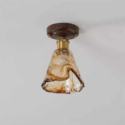 Velimo Amber Glass Flush Mount Light