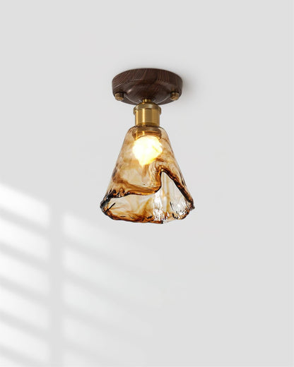 Velimo Amber Glass Flush Mount Light