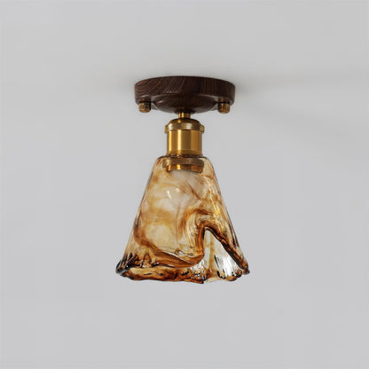 Velimo Amber Glass Flush Mount Light