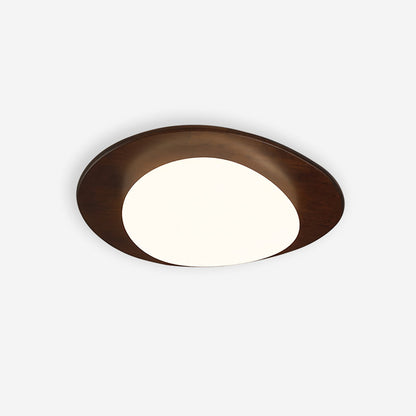 Plafonnier Bois et Abat-jour Ovale Minimaliste Naturel