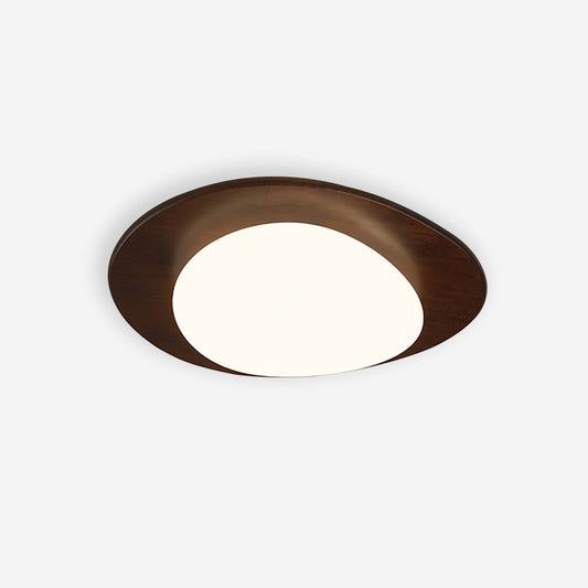 Ceiling Light Wood and Oval Shade Minimalist Natural