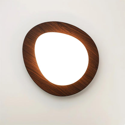 Plafonnier Bois et Abat-jour Ovale Minimaliste Naturel