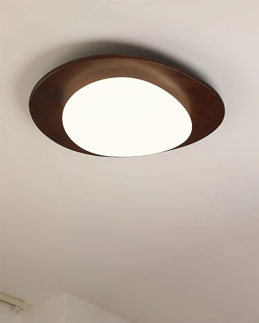 Ceiling Light Wood and Oval Shade Minimalist Natural
