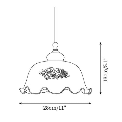 Belvia Vintage Floral Glass Pendant Light
