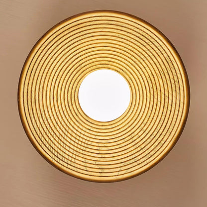 Orvian Wooden Flush Mount Ceiling Light with Round Globe