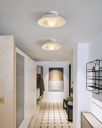 Orvian Wooden Flush Mount Ceiling Light with Round Globe
