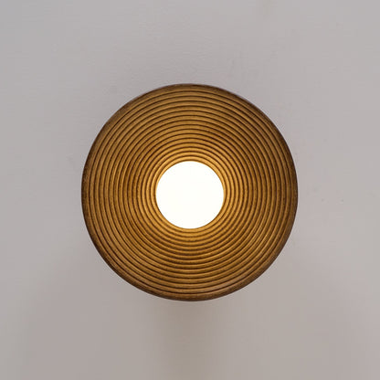 Orvian Wooden Flush Mount Ceiling Light with Round Globe
