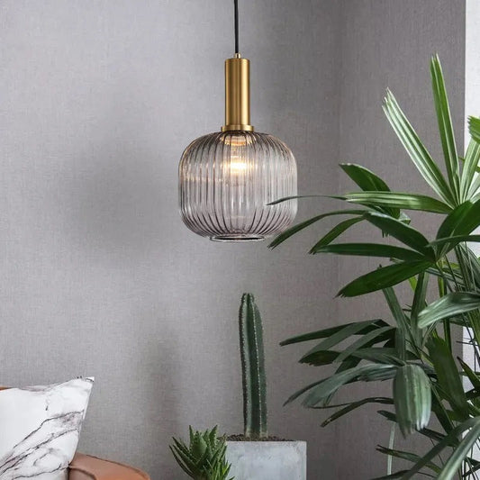 Valentina Pendant Light Crystal, Moru Glass, Cognac/Green/Grey, Kitchen Island