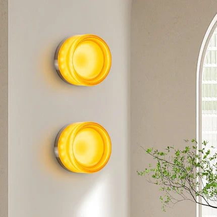 Applique murale Ray Modern Mini Drum en métal/extérieur, transparente