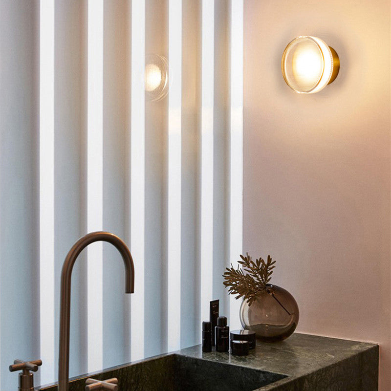 Arisha Modern Mini Bowl Metal Wall Lamp, Black/Gold