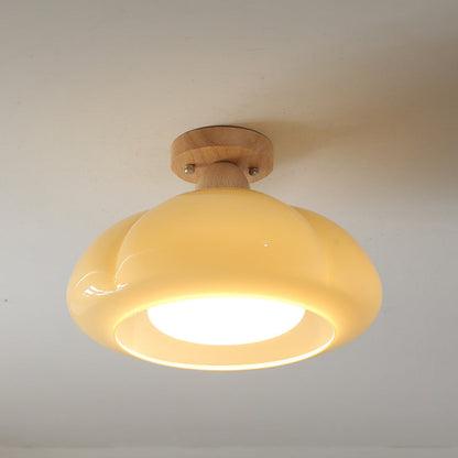 Valentina moderne LED-inbouwplafondlamp glas hout woonkamer
