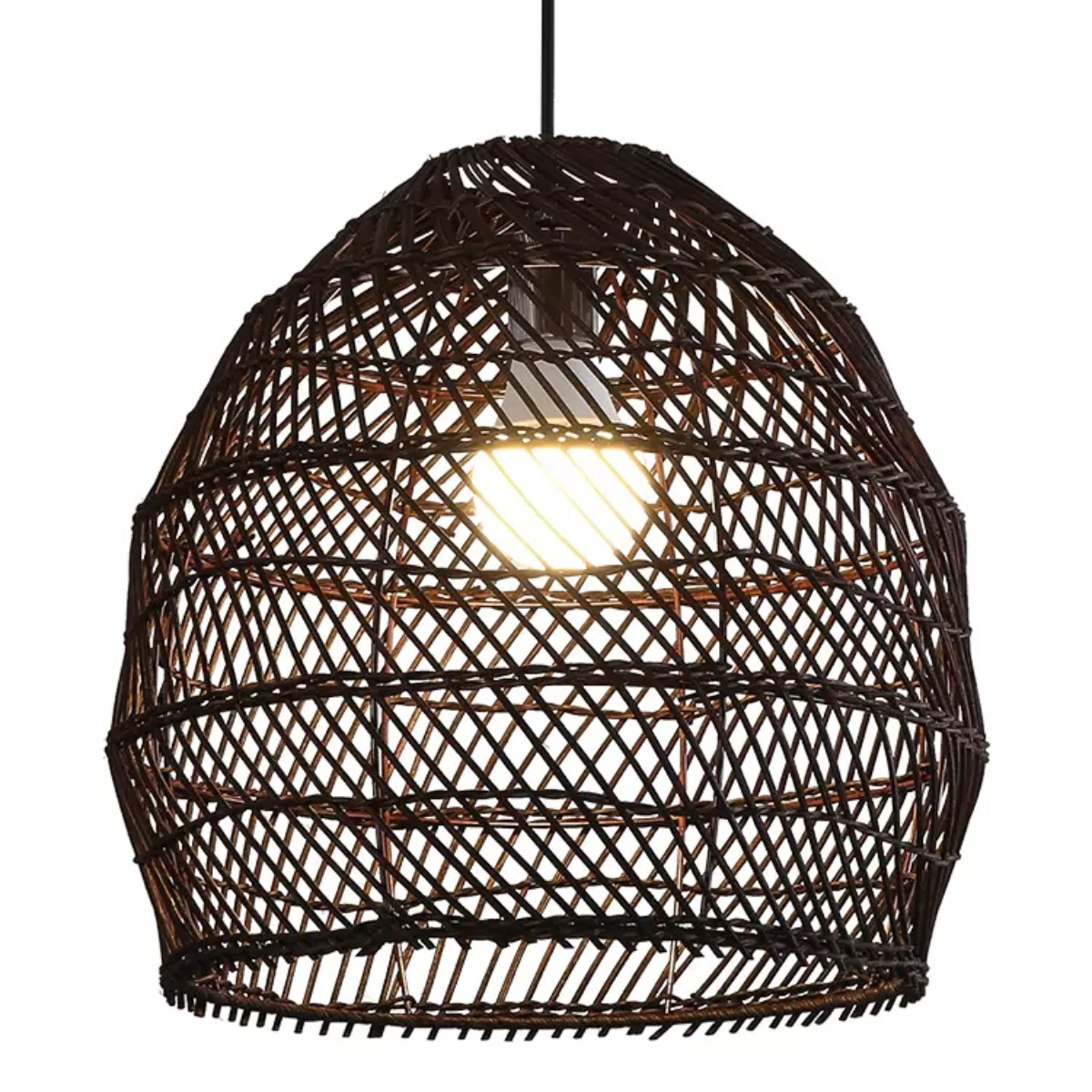 Muto Design Retro LED Hanglamp Zwart/Hout Hout Slaapkamer/Woonkamer/Studeerkamer/Hal