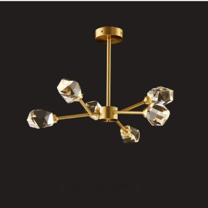 Kristy Luxuriöser Kristall-Kronleuchter für Wohnzimmer, golden