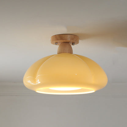 Valentina moderne LED-inbouwplafondlamp glas hout woonkamer