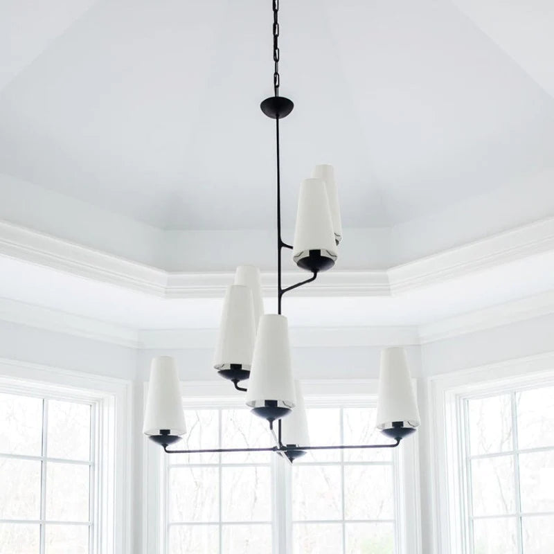 Silva Vintage LED Kronleuchter Weiß Schwarz Schlafzimmer Küche