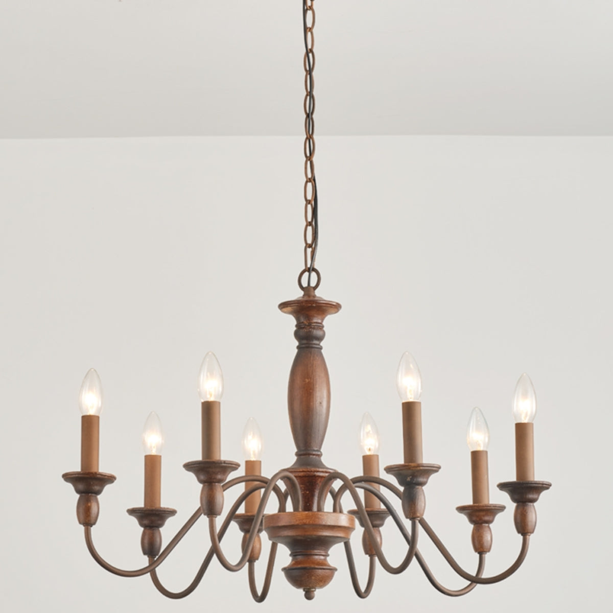 Silva Industrial Design LED-Pendelleuchte für den Innenbereich, braunes Holz, Metall, Schlafzimmer/Wohnzimmer/Kücheninsel