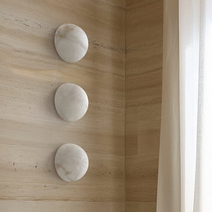 Grex Minimalist Round Alabaster Wall Lamp