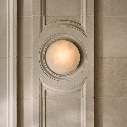 Grex Minimalist Round Alabaster Wall Lamp