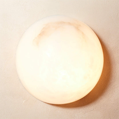 Grex Minimalist Round Alabaster Wall Lamp