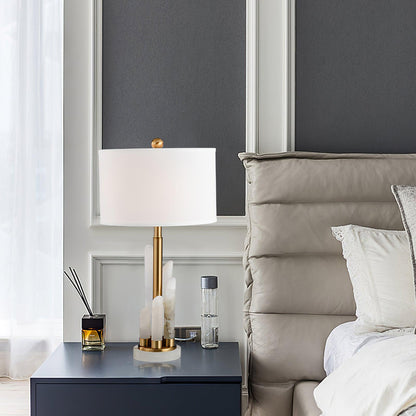 Olvenor Cylindrical Alabaster Table Lamp