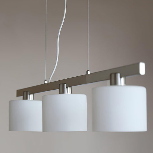 Weiße Cluster-Pendelleuchte Arisha, 3 Köpfe, Metall/Glas