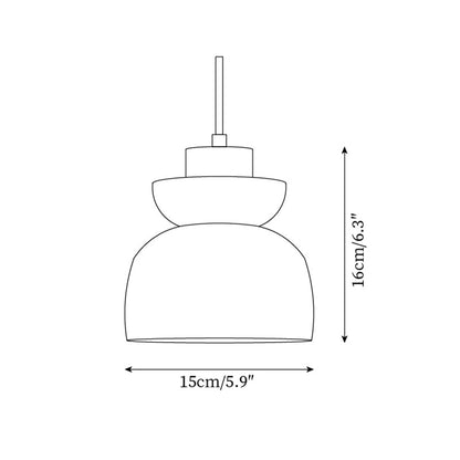 Ritta  Travertine Dome  Glass Pendant Light