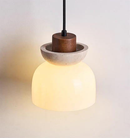 Ritta  Travertine Dome  Glass Pendant Light