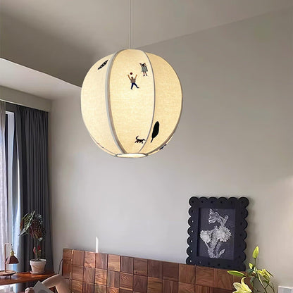 Elva Pendant Light Paper Ball Drawing