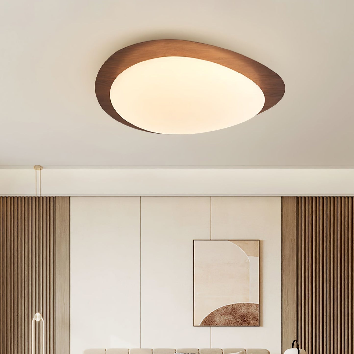 Quisti Pebble Walnut Ceiling Light