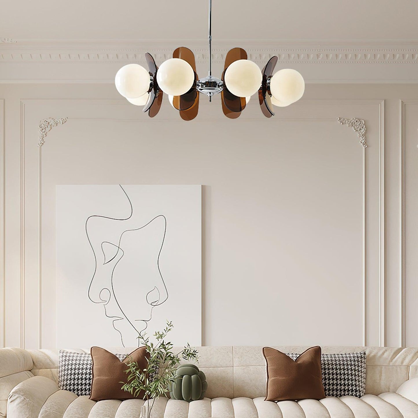 Ulano Chandelier Brown &Orange