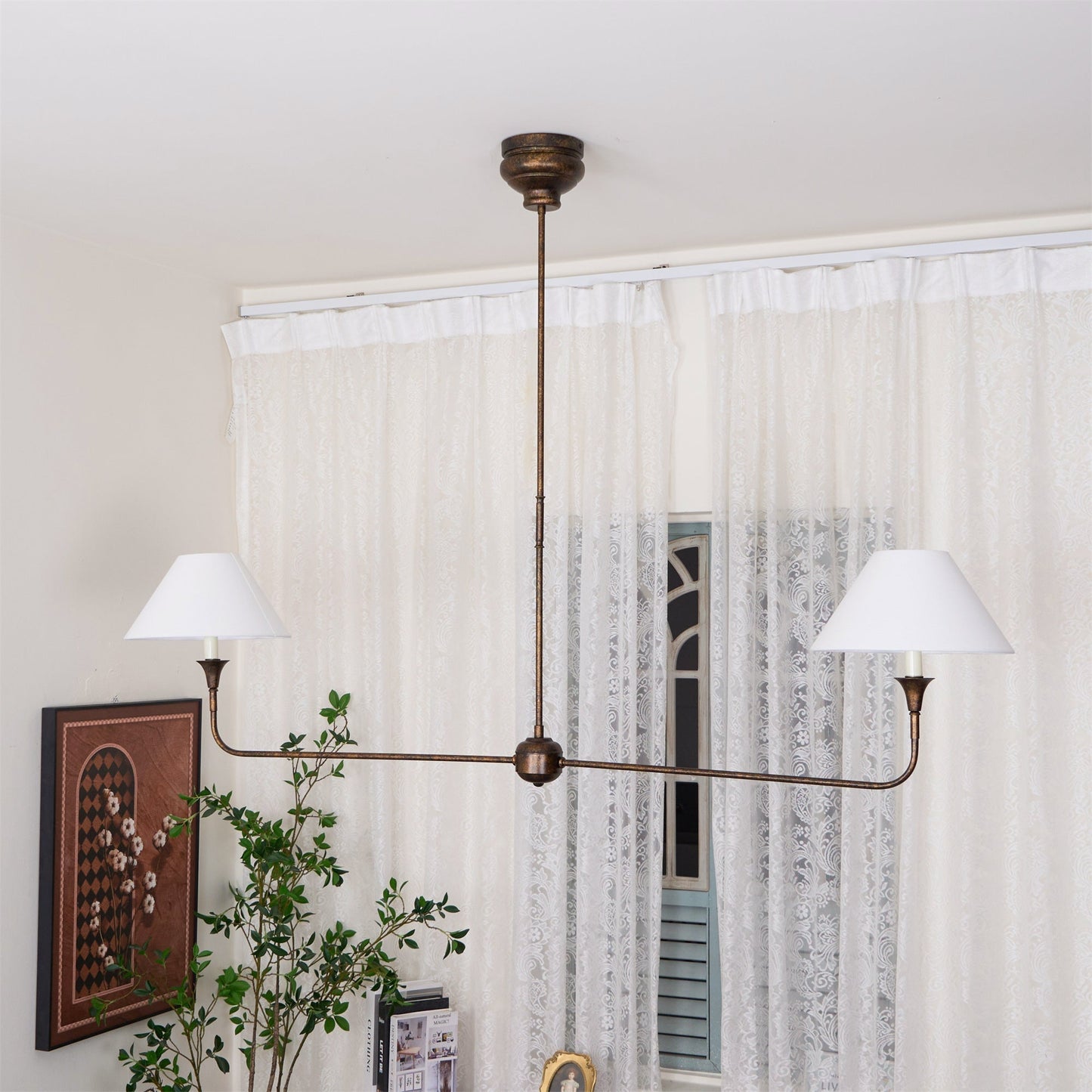 Norli Modern Linear LED Chandelier Metal Living Room Bedroom
