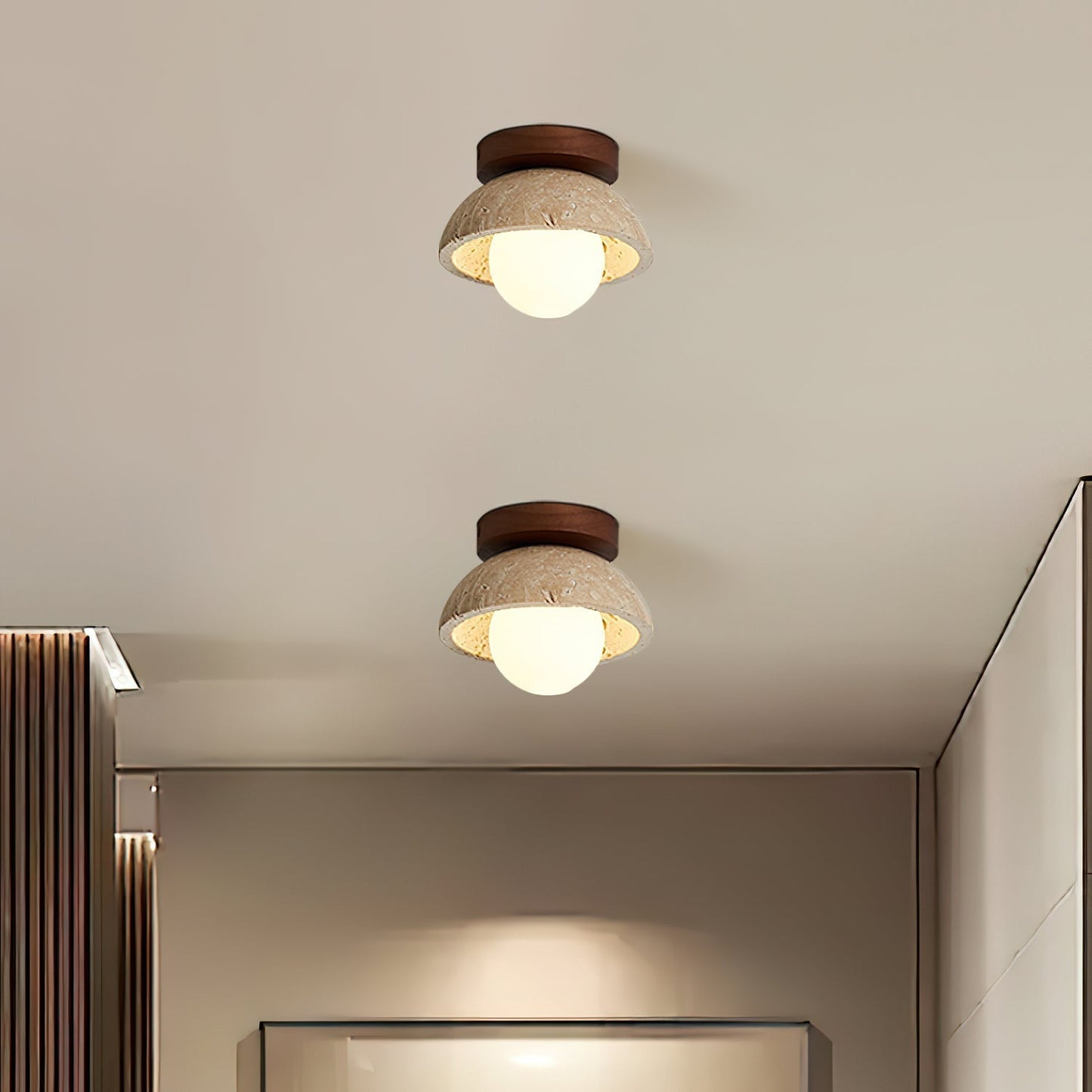 Plafonnier Ritta minimaliste en travertin