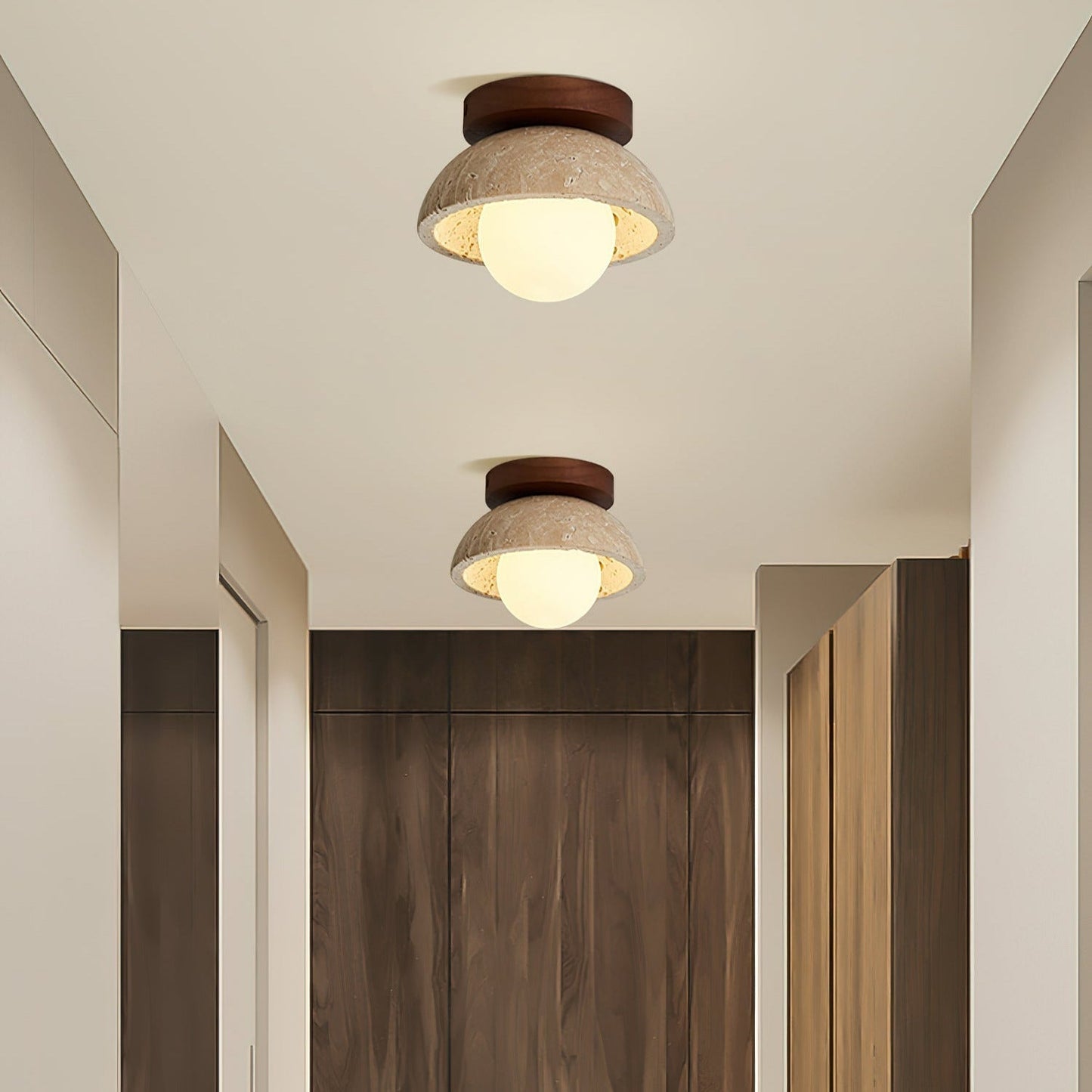 Plafonnier Ritta minimaliste en travertin