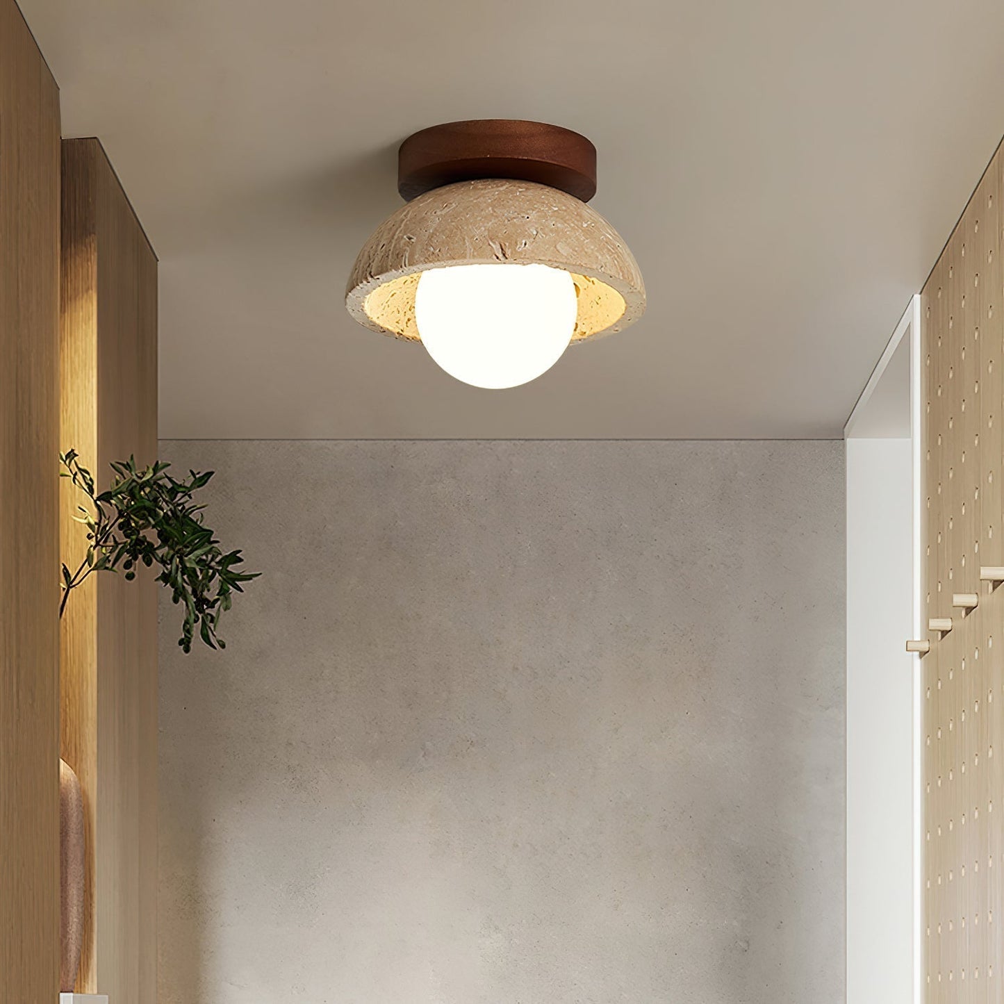Plafonnier Ritta minimaliste en travertin