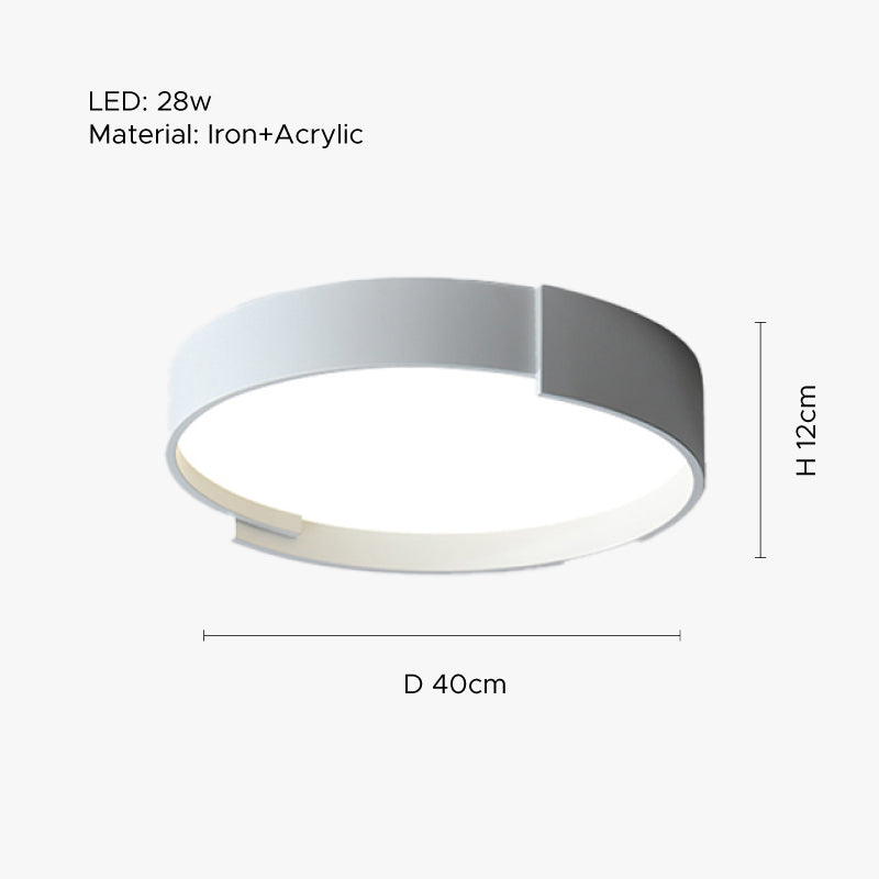Plafonnier Arisha moderne rond encastré LED double couche