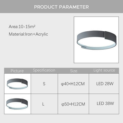 Plafonnier Arisha moderne rond encastré LED double couche
