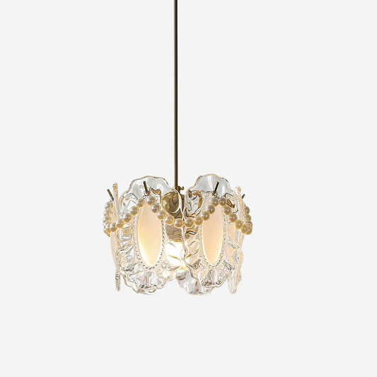 Lampada a sospensione con paralume in vetro Elysia