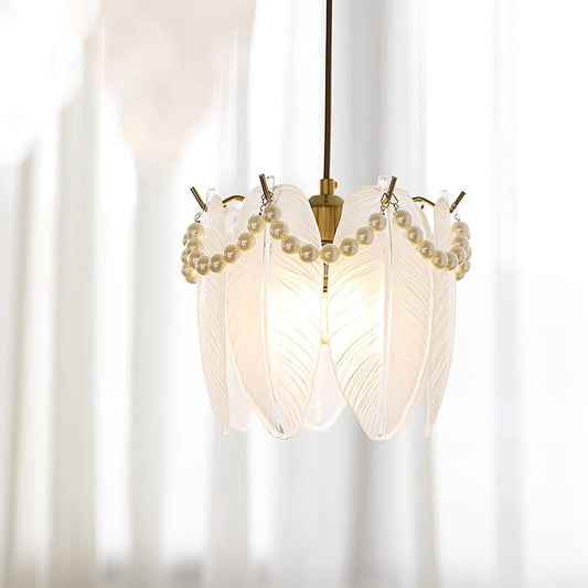 Lampada a sospensione con paralume in vetro Elysia