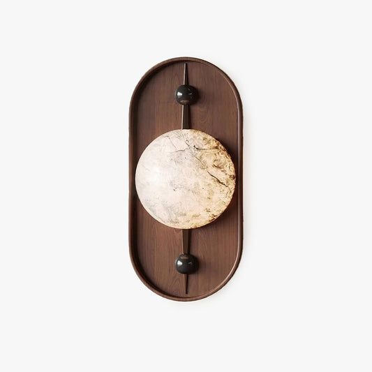 Drijfhout Albast Wandlamp Walnoot Kleur