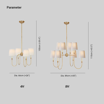 Talia Chandelier Luxury Brass Fabric