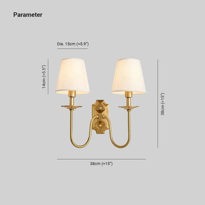 Chloe Vintage Fabric Shades Wall Lamp