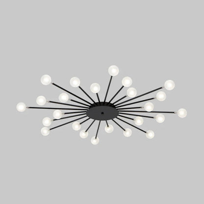 Arisha Nordic LED Flush Mount Ceiling Light Gold/Black Metal Living Room