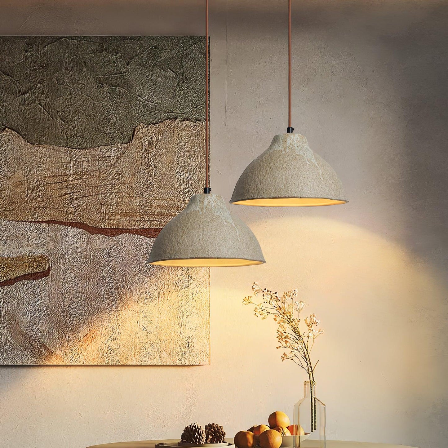 Maple Textured Ceramic Pendant Light