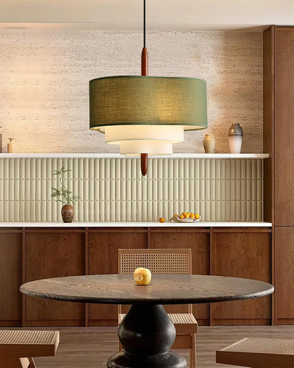 Ophel Green Fabric Pendant Lamp
