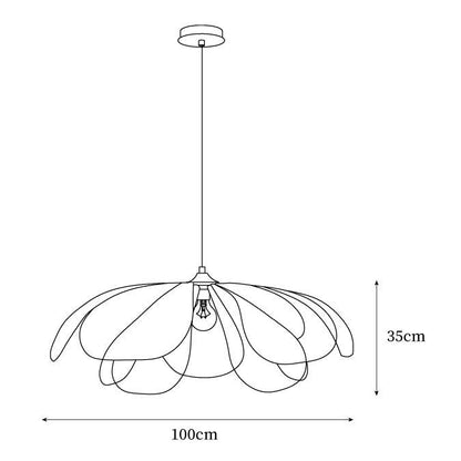 Eloria Petal-Shaped Rattan Pendant Light