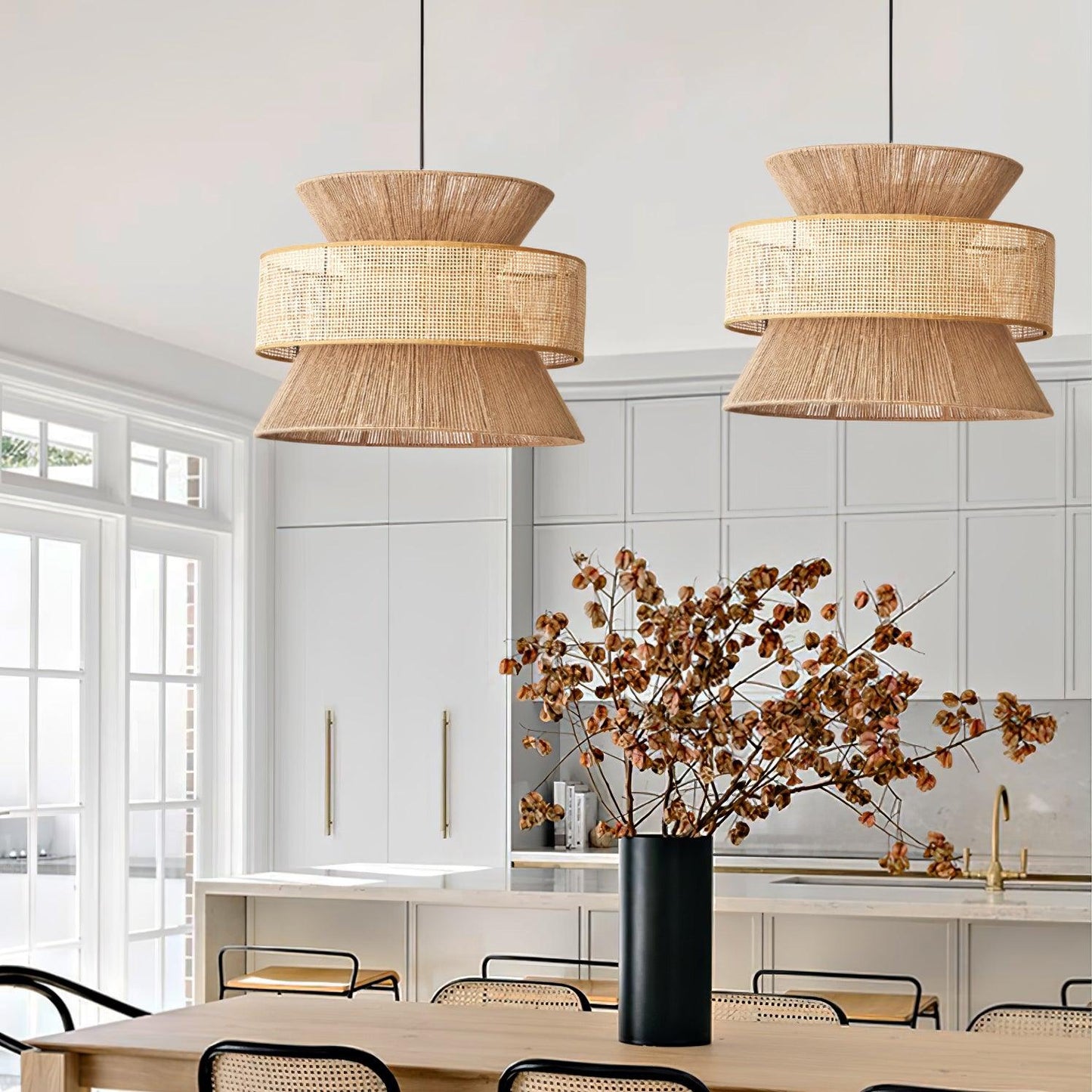 Ophelia Woven Rattan Pendant Light