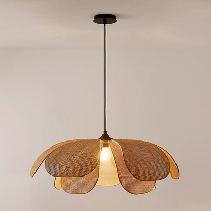 Eloria Petal-Shaped Rattan Pendant Light