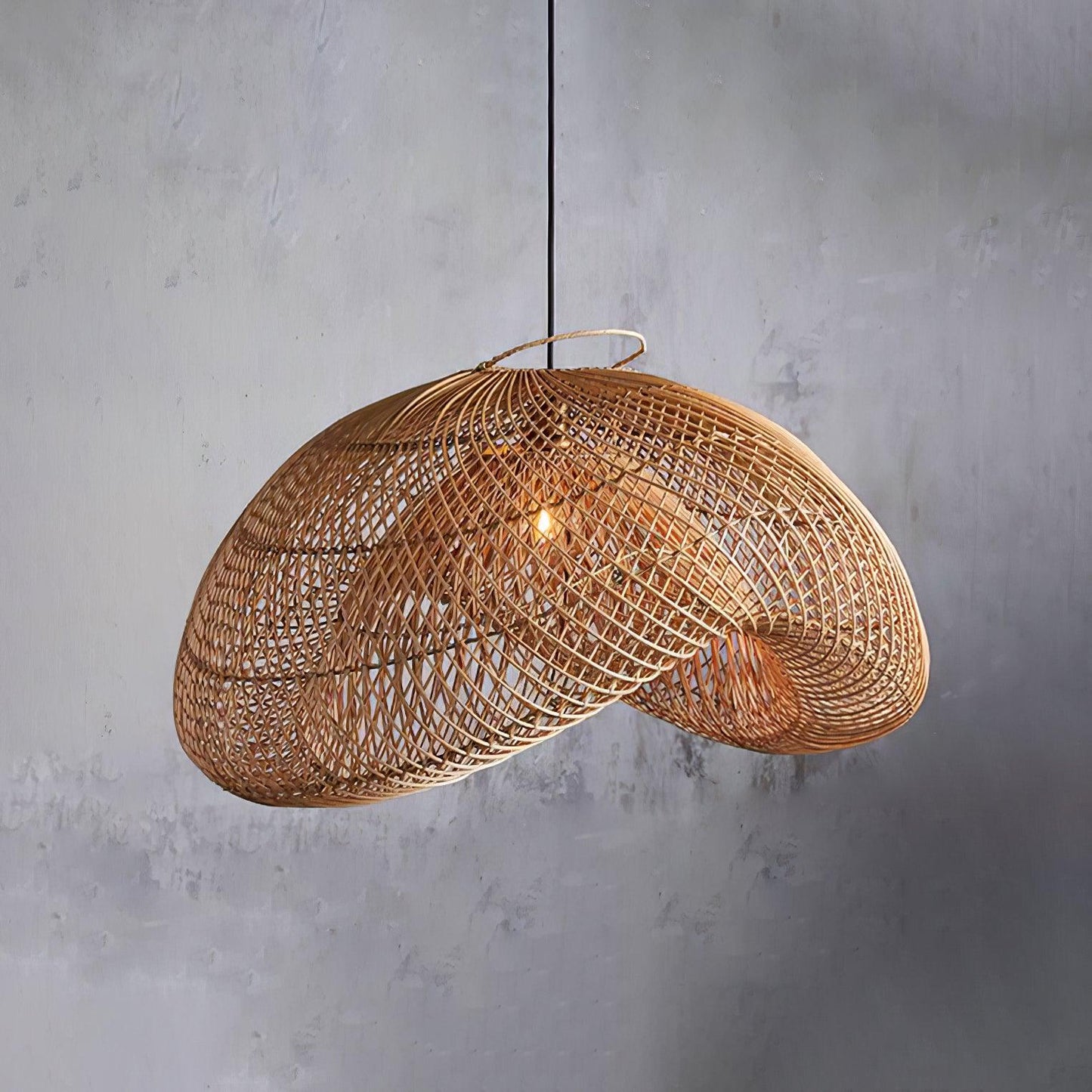 Juno Rustic Rattan Pendant Light Living Room