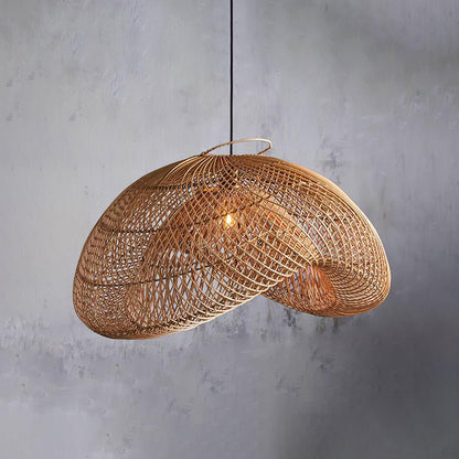 Juno Rustic Rattan Pendant Light Living Room