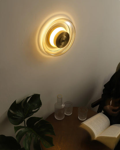 Elysso Brass Circular Wall Lamp